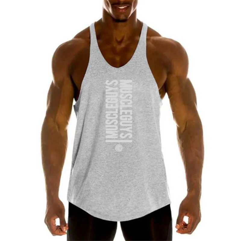 Professional bodybuilding loose Y back 1cm thin shoulder strap Fitness Stringer tank top for gym mensT250318