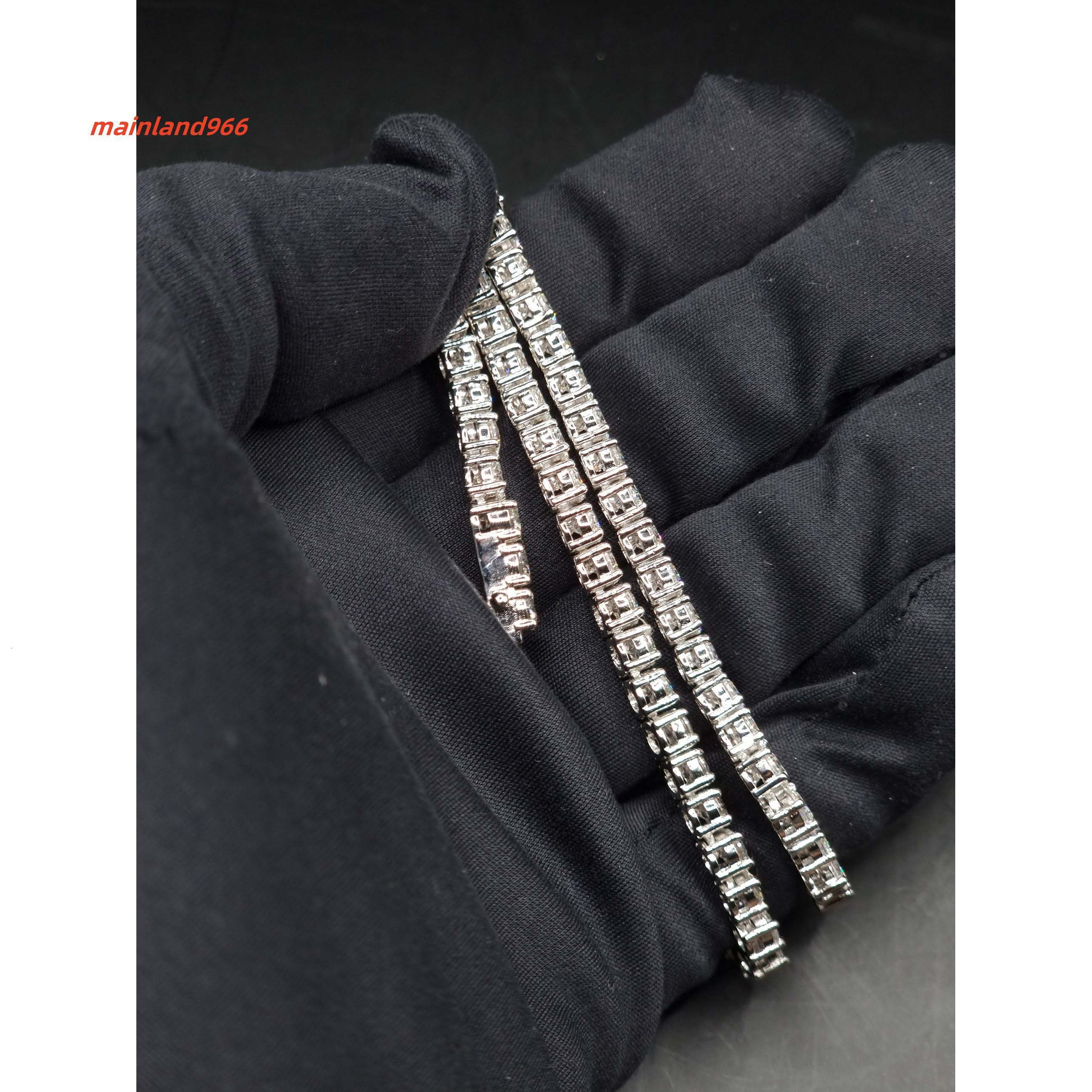 Moissanite Diamond Tennis Chain 4.0mm D Color VVS1 Moissanite Pass Diamond Tester Tennis Necklace for Women 925 Sterling Si
