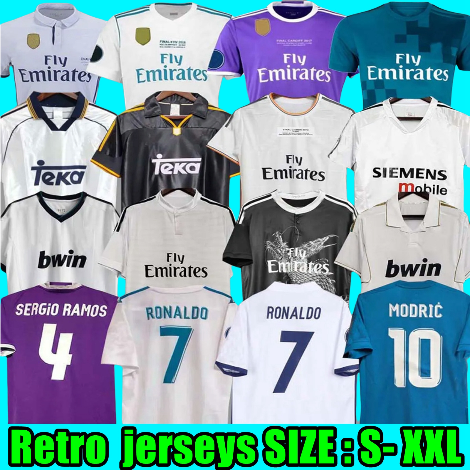 Benzema Soccer Jerseys ZIDANE RAUL GUTI 13 14 15 16 17 18 94 95 96 97 98 99 00 04 05 06 VINI JR CARLOS Ronaldo SERGIO RAMOS BALE KAKA MODRIC FIGO Long sleeves