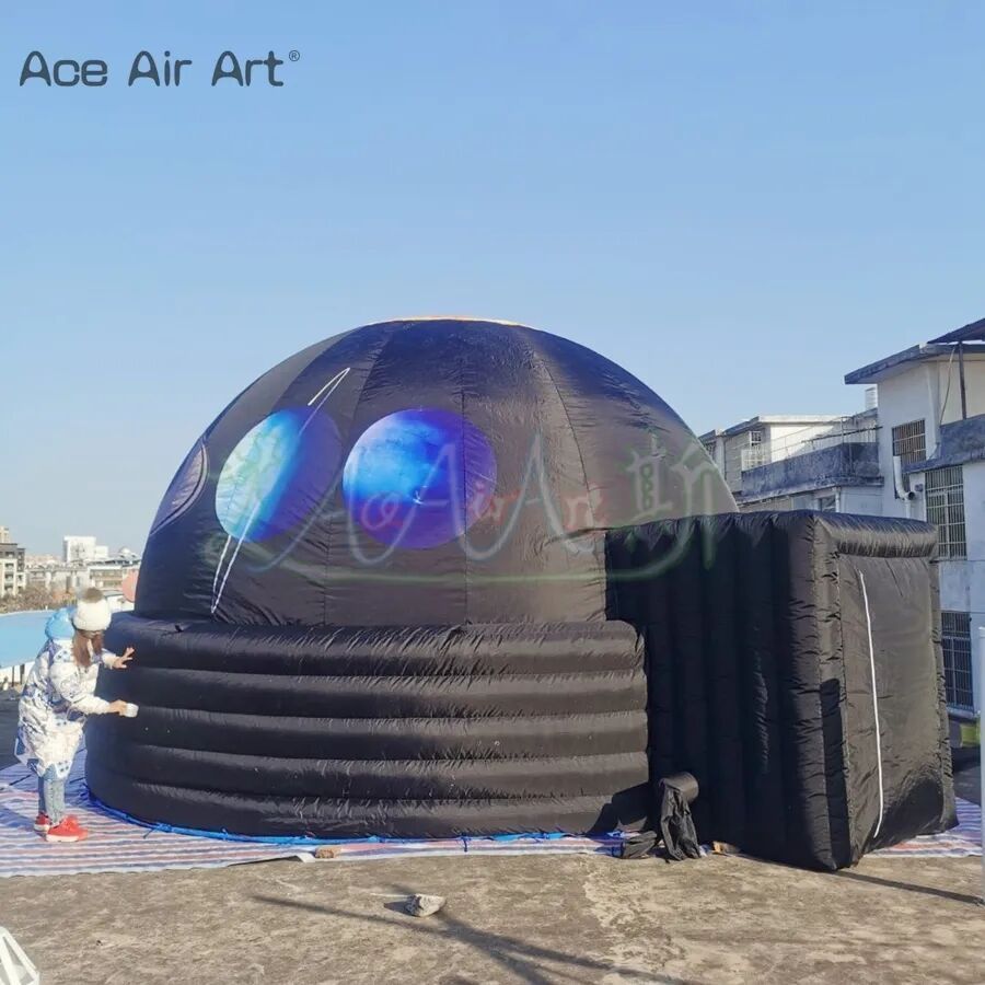 10mLx10mWx6mH (33x33x20ft) with blower Customized Black Inflatable Dome Planetarium Tent in Exhibition Hall and Gym for Sale