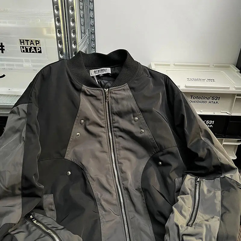 American functional color zipper pilot jacket mens trend loose n sense niche 250225