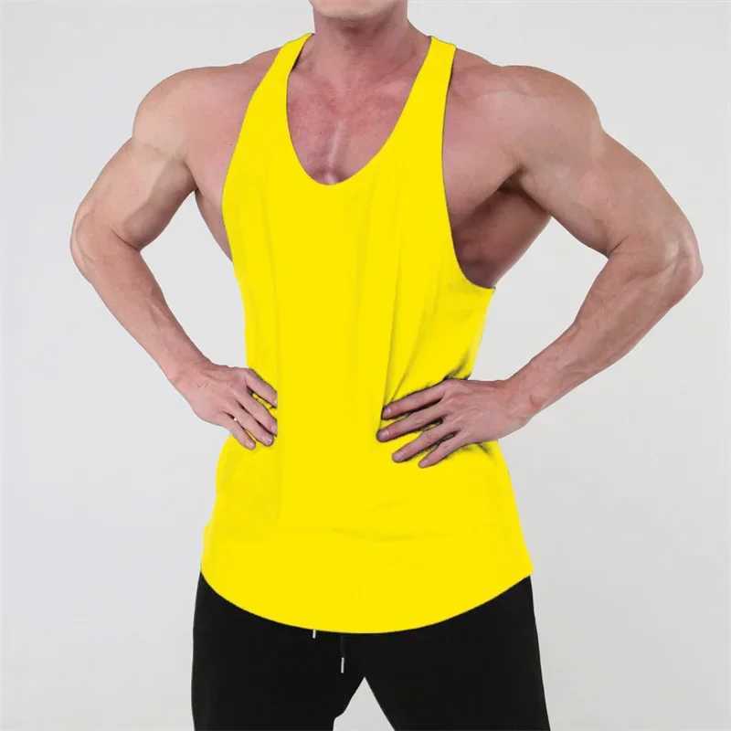 Running Tank Top Men Summer Sports Gyms Vest Cotton Training Tank Top Workout Undershirt Man Fitness Pure Color Sleeveless TopsT250318