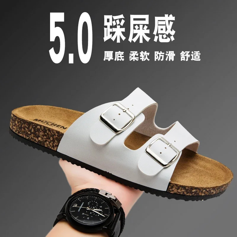 Men Outdoor Indoor High Quality Slippers Fashion Casual Classic Two Buckle Men Women Unisex Slides sandalias treking 250306