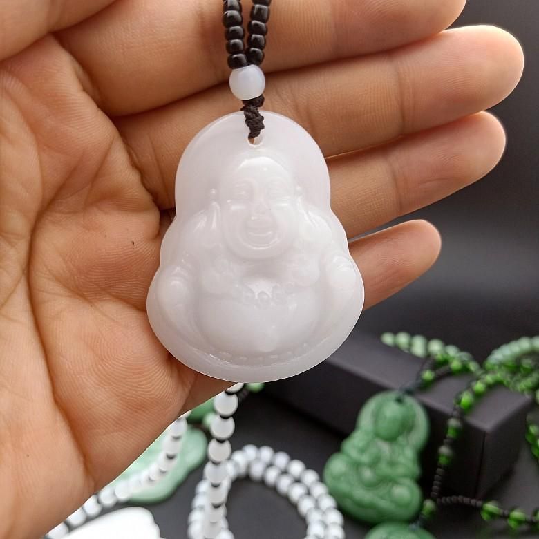 Pendant Necklaces Natural Stone Maitreya Buddha Necklace For Women Men Chinese Carved Amulet Choker Jewelry Drop Delivery Ot9Mc