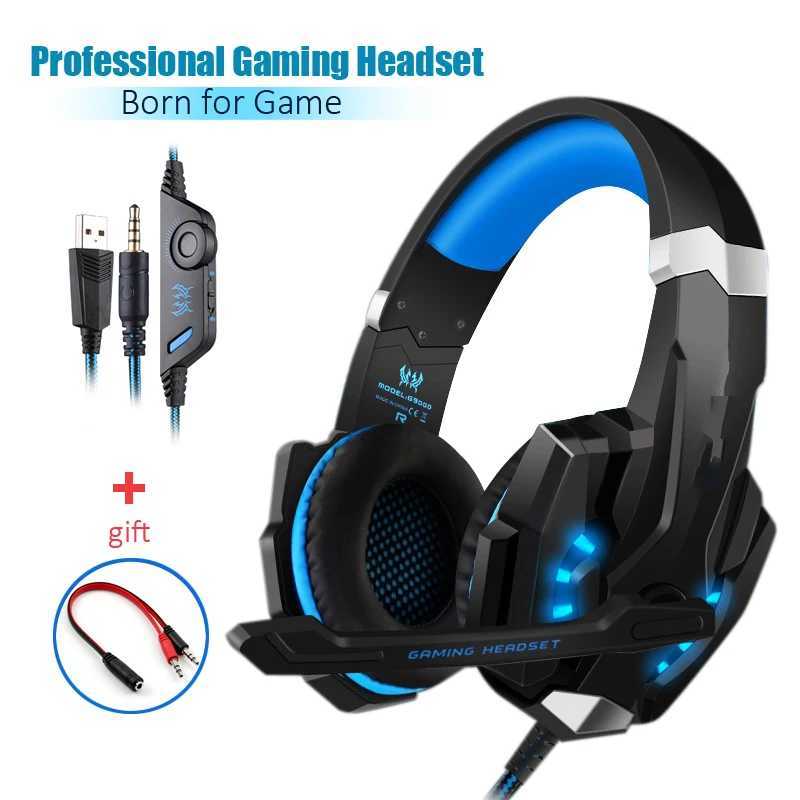 G2000 Gaming Headset Deep Bass Stereo Casque Wired Headphone Glowing Earphone with Microphone for XBOX PC Laptop X250307