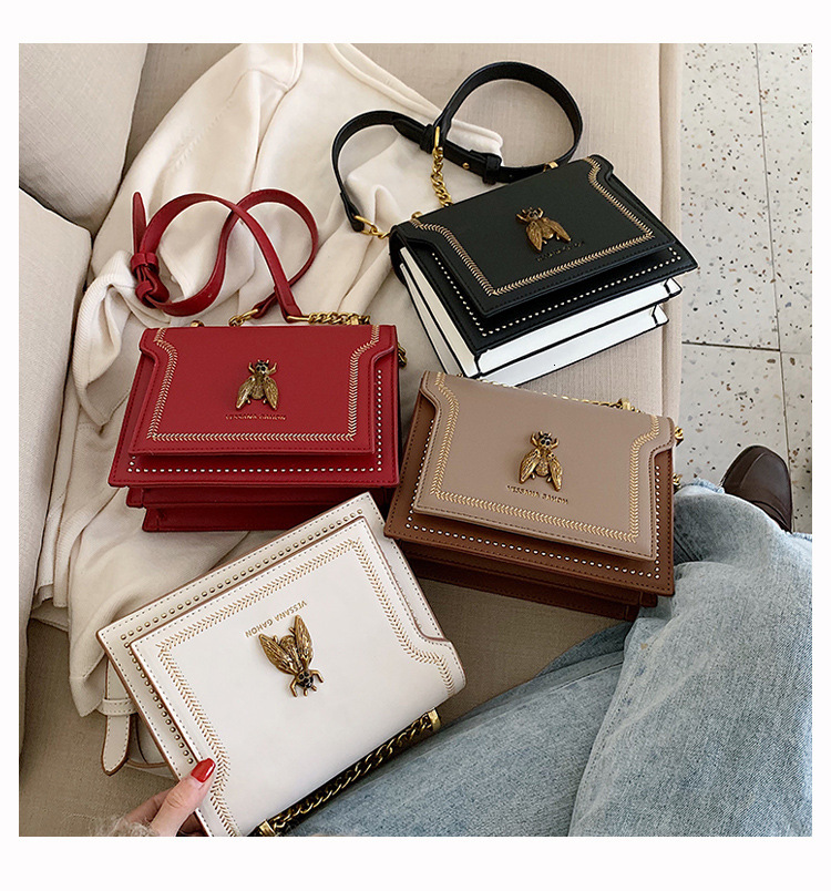 2025 New Retro Chain Women s Fashion Shoulder Bag Color Blocked Versatile Simple High Quality Leather Designer Crossbody Bag Wallet Handbag