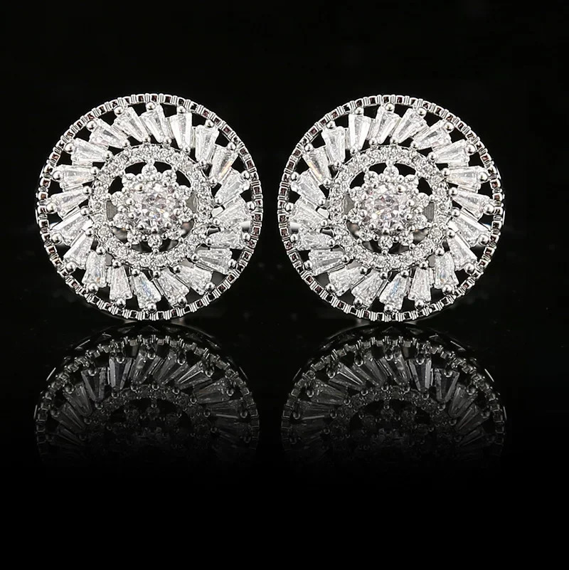 French Cufflinks Mens Wedding Windmill Zircon Rhinestones Cuff Links High-end Business Banquet Suit Shirts Accessories 250227