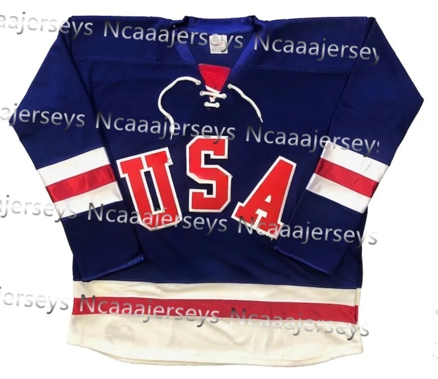 Personalized Custom Jersey Team USA Hockey Jerseys - Order Name Number This baseball uniform is a quick-drying custom-made sportswear for teenagers an