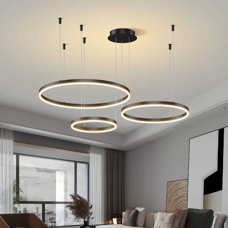 Modern Led Ceiling Chandelier Circular Ring Chandelier Living Bedroom Dining Room Lighting Home Indoor Lighting Decor Chandelier X250307