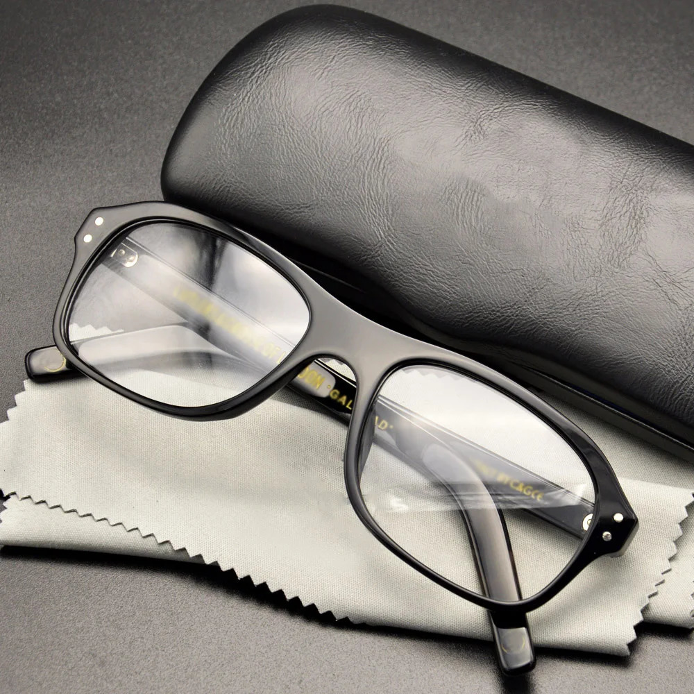 Kingsman Eyeglasses Frame with Case Retro Handmade Acetate Retangle Eyewear for Men Kingsman Agent Eggsy Glasses 250303