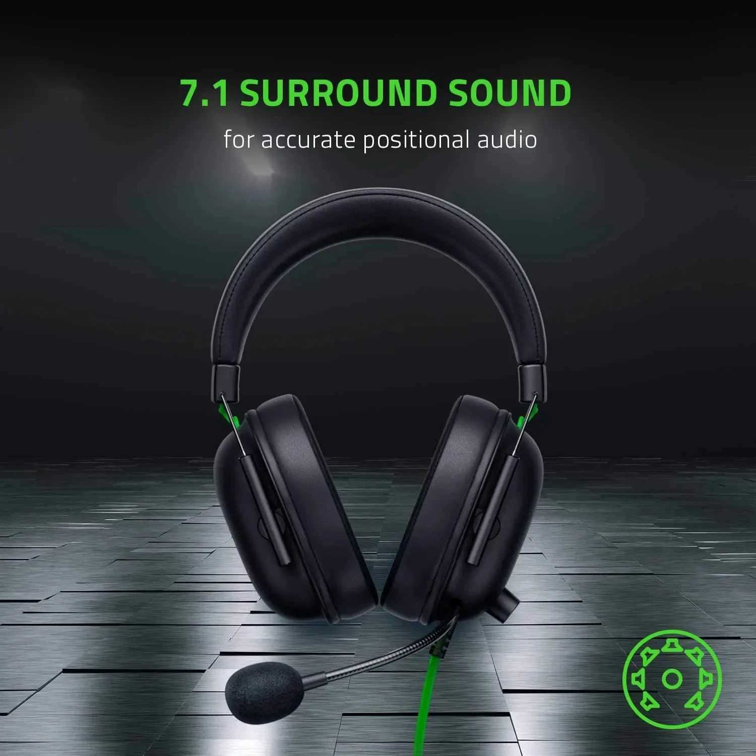 Razer BlackShark V2 X Wired Esports Headset Advanced Passive Noise Cancellation 7.1 Surround Sound Hyperclear Cardioid Mic X250307