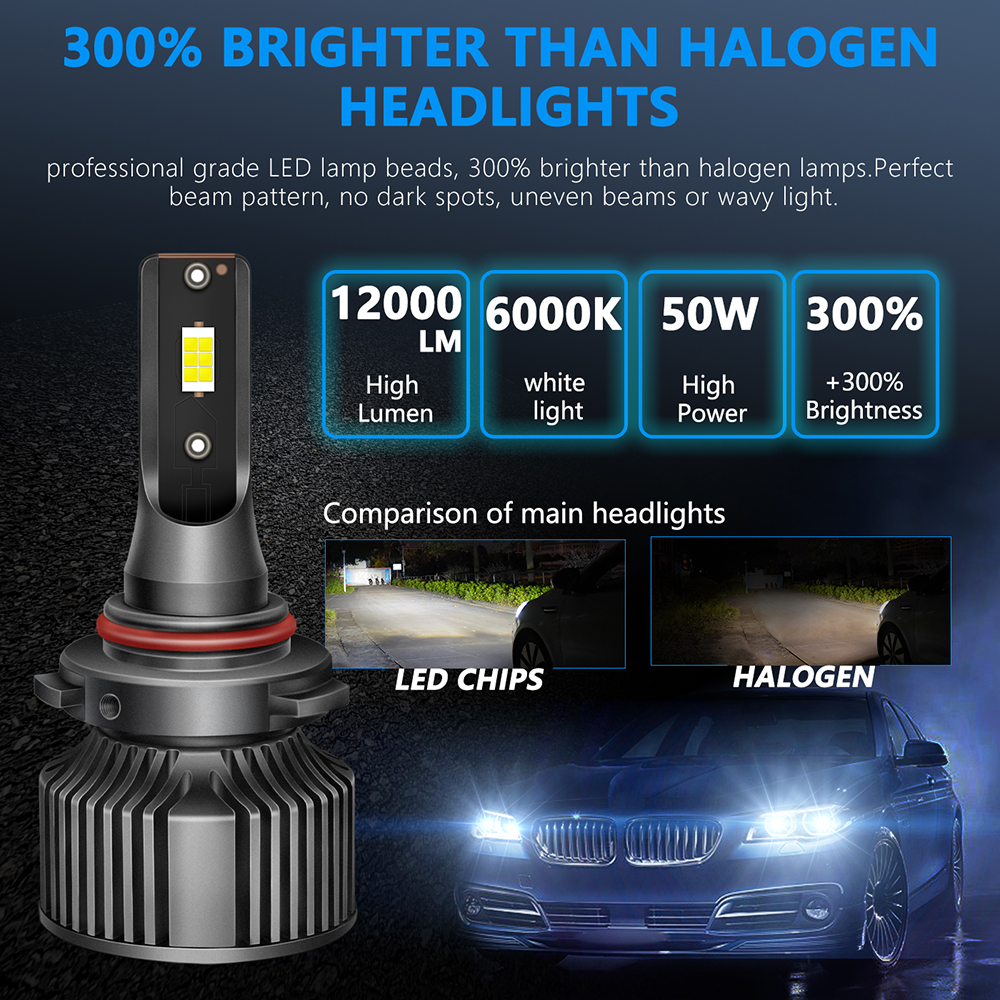 Car Headlight 9005 H11 Bulb Combo, H11 Fog Lights Bulb, H4 H1 H3 H4 H7 880 9004 9005 9006 9007 Bulbs Auto Lights Plug and Play 6000K 8000K 4300K 3000K