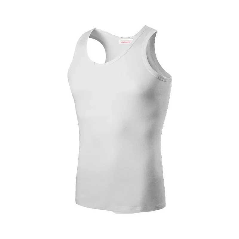MRMT 2025 Brand New Mens Cotton Vest Fine Thread Stretch Tank Tops Tees Large Size I-Shaped White Men For MaleT250318