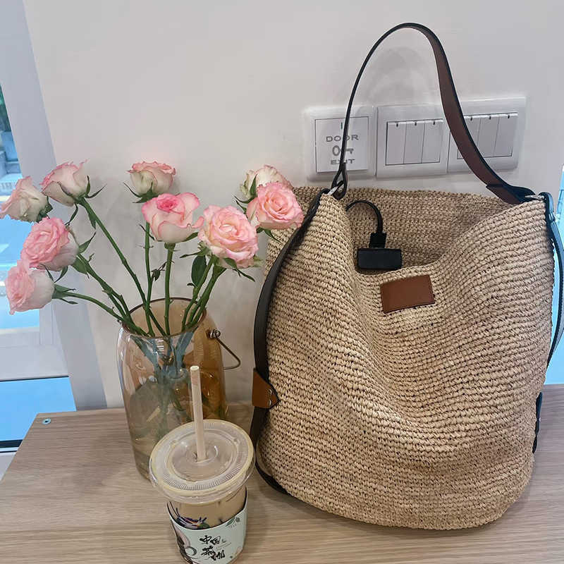 Forest Woven Bag, Women's Fashionable Grass Woven Crossbody Bag, Large Capacity Beach Vacation Beach Bag 250315