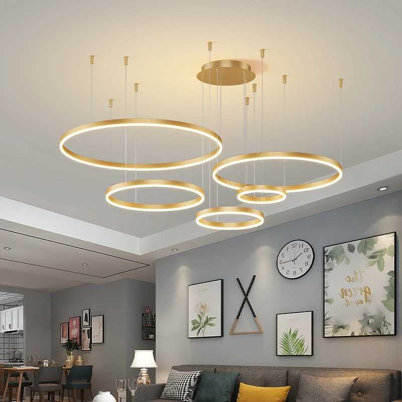 Modern Led Ceiling Chandelier Circular Ring Chandelier Living Bedroom Dining Room Lighting Home Indoor Lighting Decor Chandelier X250307