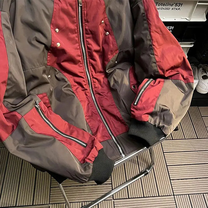 American functional color zipper pilot jacket mens trend loose n sense niche 250225