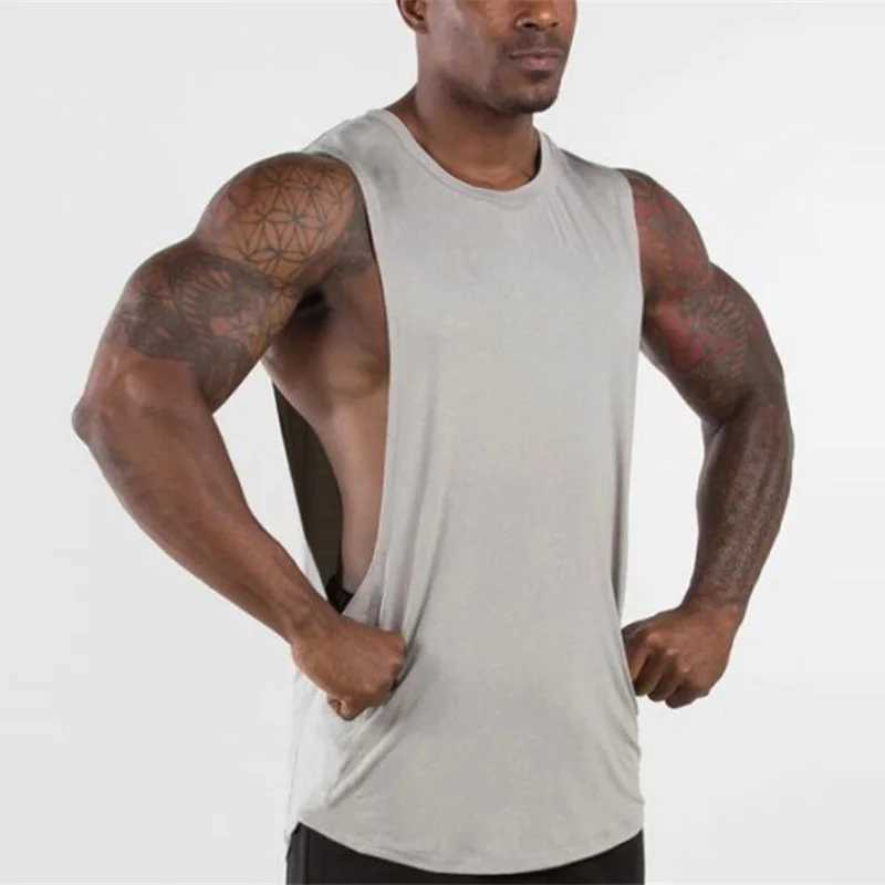 Brand New Plain Tank Top Men Gyms Stringer Sleeveless Shirt Open Sides Blank Fitness Clothing Cotton Sportwear Muscle VestT250318
