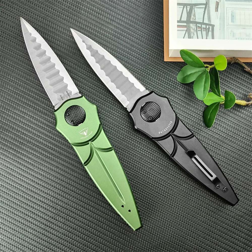 High Hardness EDC PARAGOD Piranha Folding Knife D2 Blade Aluminum Alloy Handle Pocket Knives