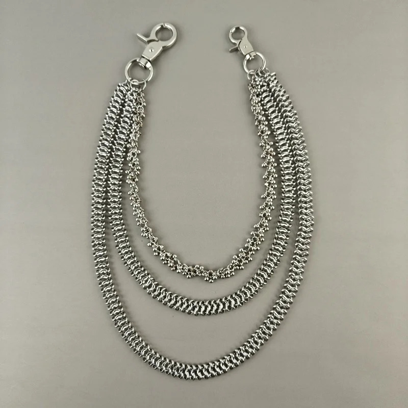 2025 Model Stainless Steel Eight Character Pants Chain Fashion Trendy Men And Girls Accessories Punk Hip Hop Jewelry 250306