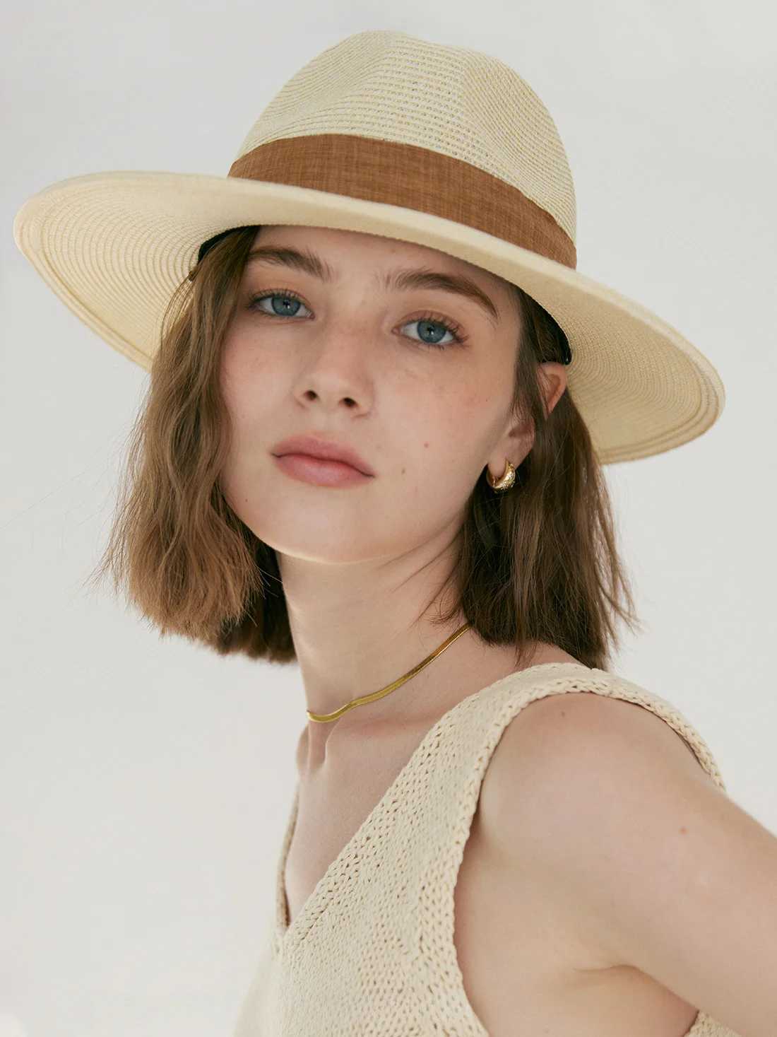 USPOP Classic Panama Straw Hat Unisex Jazz Hat Summer All-match Anti-ultraviolet Sun Hat W250307