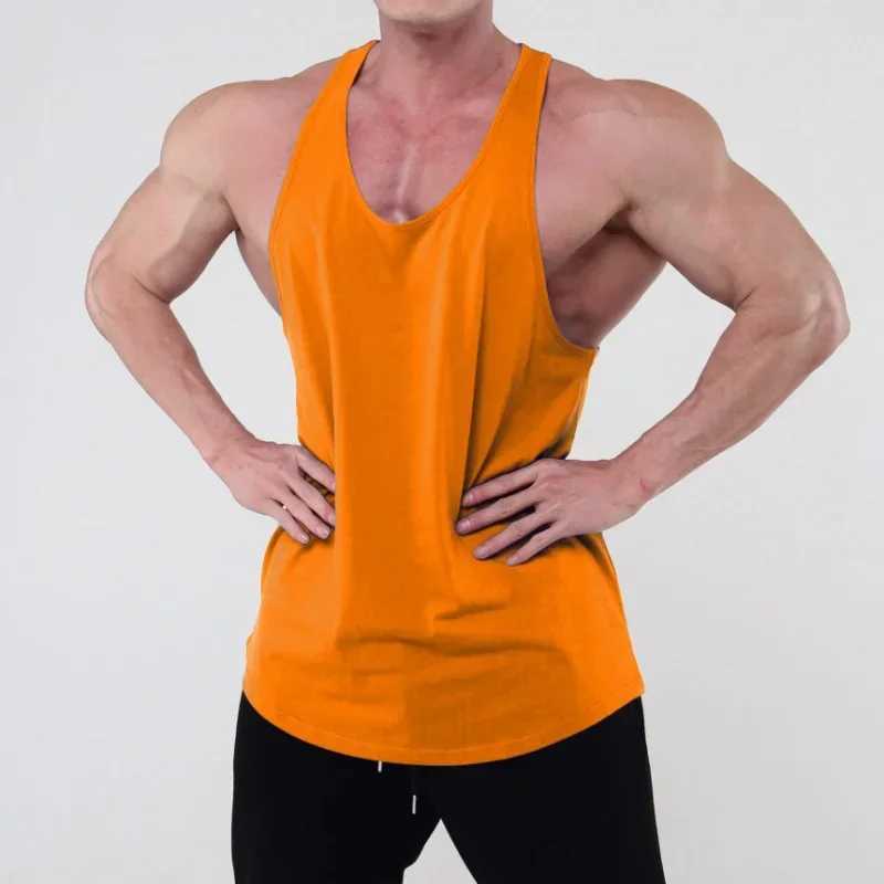 Running Tank Top Men Summer Sports Gyms Vest Cotton Training Tank Top Workout Undershirt Man Fitness Pure Color Sleeveless TopsT250318