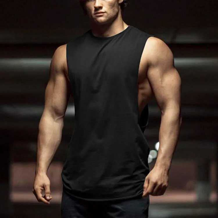 New Summer Gyms Fitness Bodybuilding Tank Tops Stringer fashion mens workout clothing Loose open side sleeveless shirts VestT250318