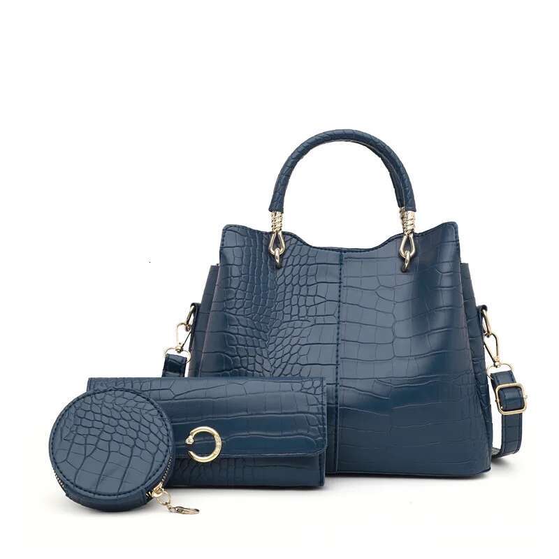 3-Piece Set Women's Fashion Purse Vintage Leather Large Capacity Handbag Inced Shoulder Bag