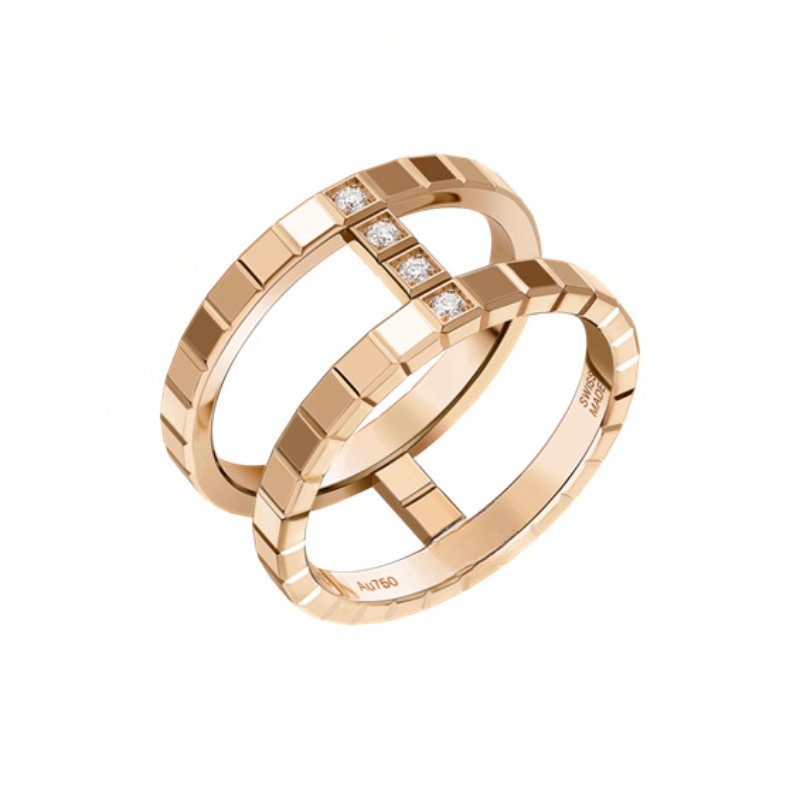 Free shipping Rose gold letters block designer ring for women men ic design dia shine cz zircon ice crystal love lovers couple rings jewelry top grade