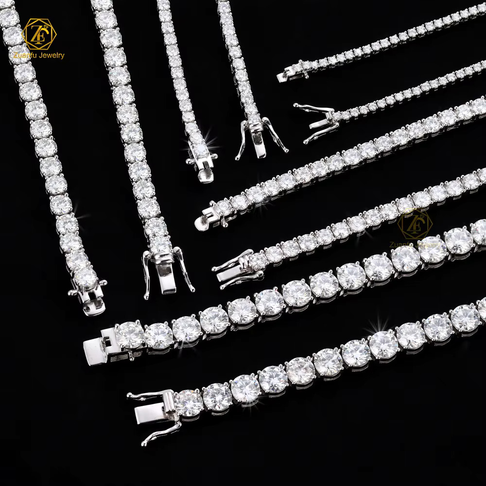 Wholesale 10k Gold Diamond Tennis Chain 2mm 3mm 4mm 5mm HPHT DEF Lab Grown Diamond Tennis Bracelet