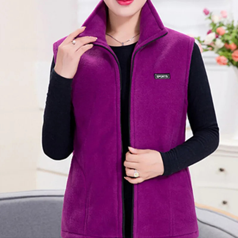 Polar Fleece Coat For Womens Vest Autumn Sleeveless Vests Women Jacket Fashion Zipper Casual Waistcoat Female 250227Z