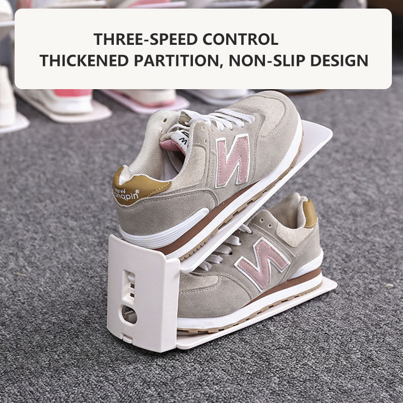 Shoe storage rack Double-layer shoe support three adjustable household dormitory decoration accessories slippers shoes cabinet shoe
