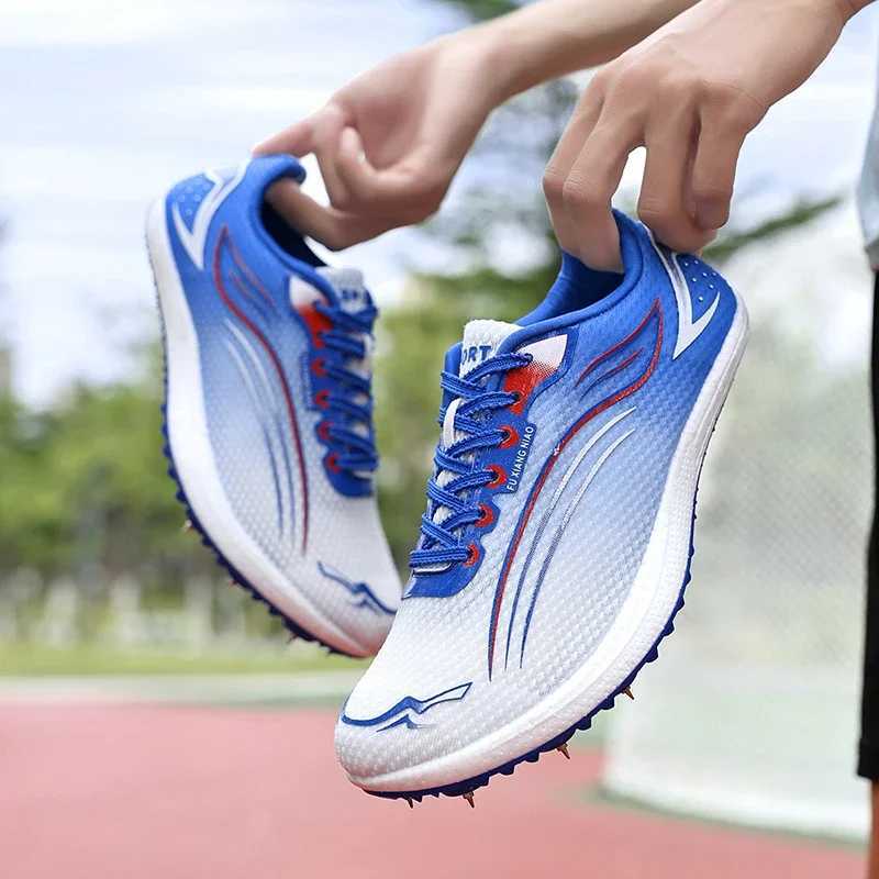 Men Track Field Shoes Wen Running Training Breathable With Spikes Athlete Anti Slip Match Sprint Race SneakersC250307