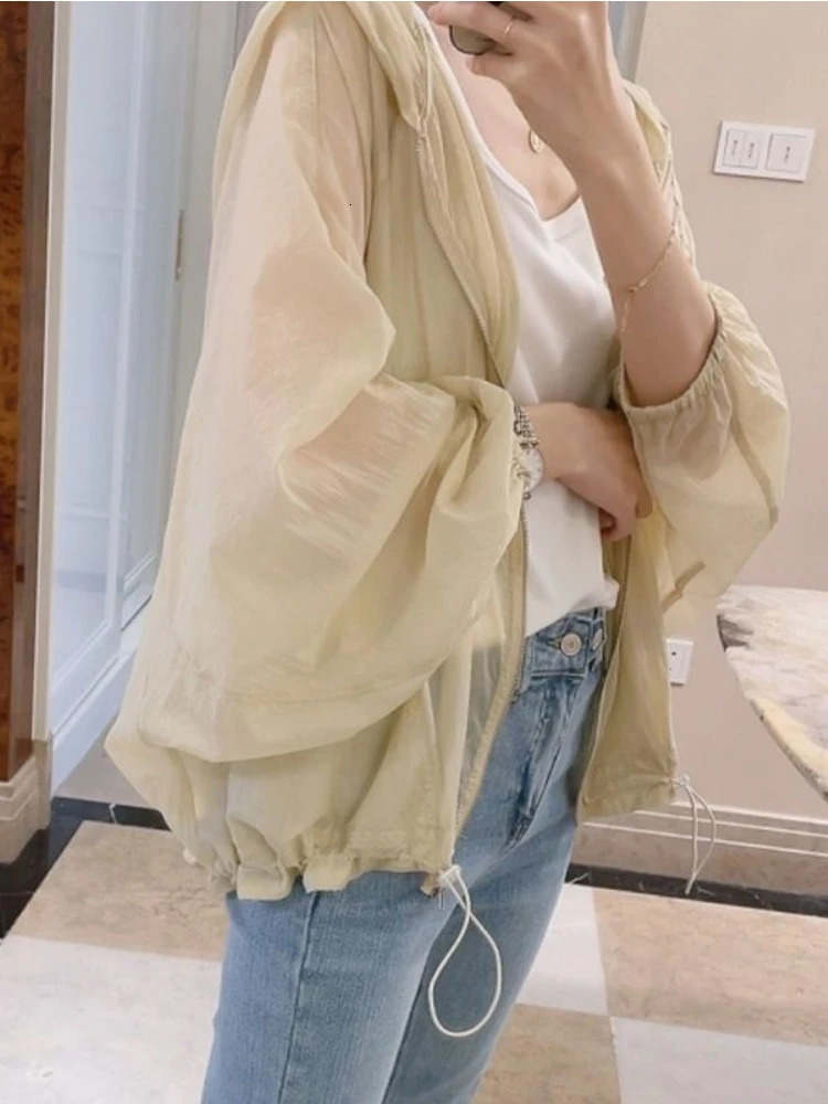 Womens Batwing Sleeves Soft Summer Fashion Full Match Simple Solid Elegant Creative Sunscreen Retro 250306