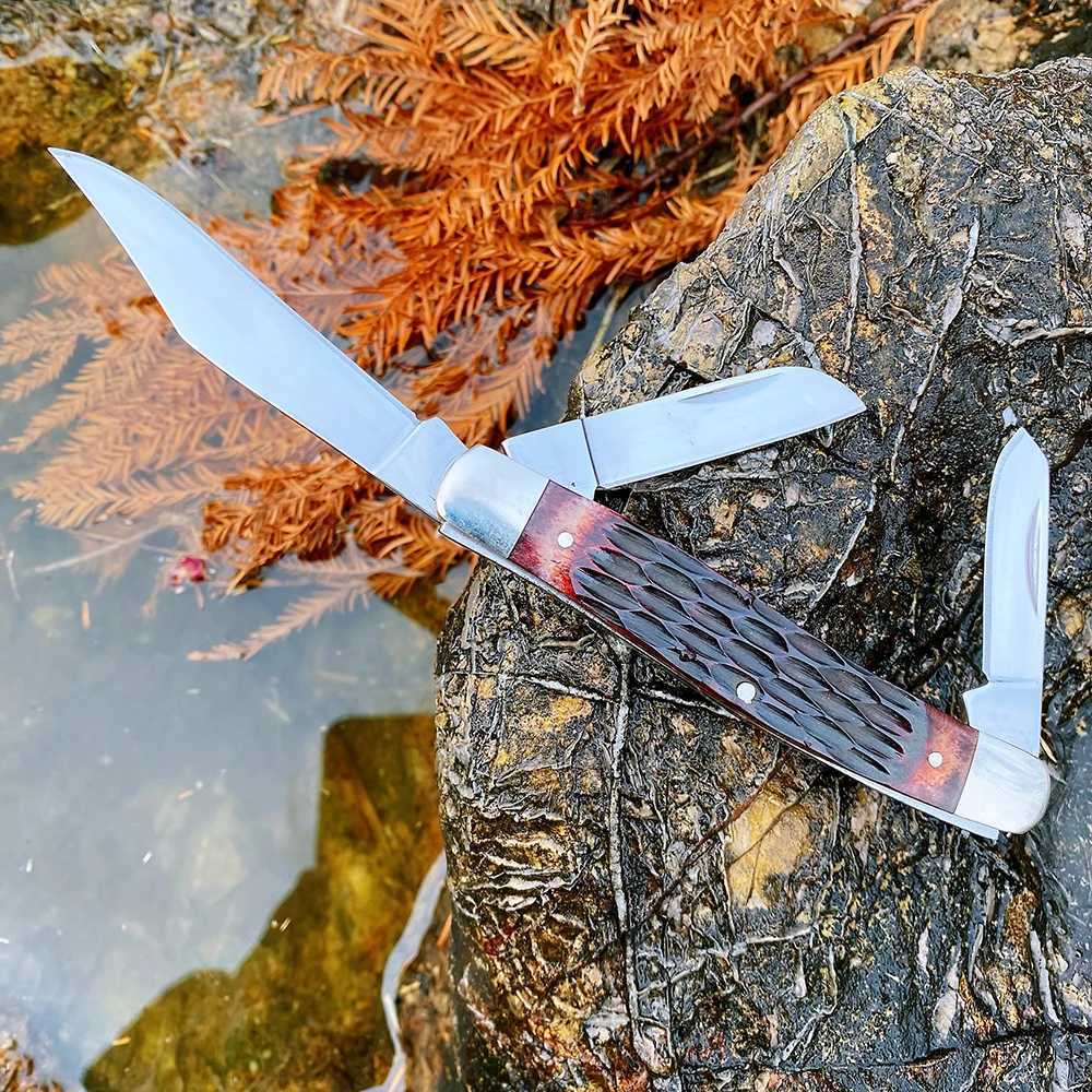 Watchman Knife Slip Joint Folding Blade Pocket Knives with Traditional Hunting Fishing Cam Tactical High qualityXJ250307
