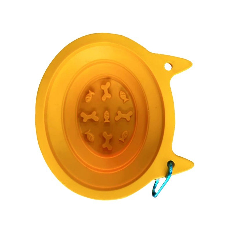 Portable Silicone Pet Dish with Secure Tape Hook for Easy Transport #10-50 2800