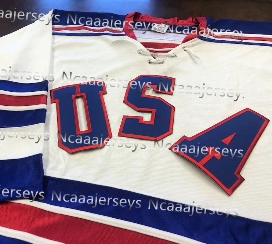 Personalized Custom Jersey Team USA Hockey Jerseys - Order Name Number This baseball uniform is a quick-drying custom-made sportswear for teenagers an