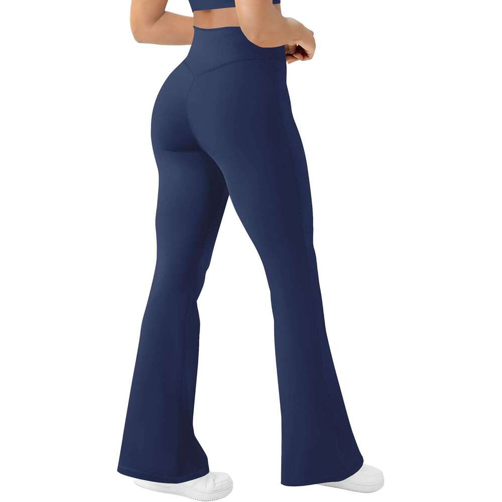 2025 New Arrivals Women's Yoga Boot Shaped Bottom Flared High Waisted Fitness Pants, Mocha mousse And Abdominal Compression Pants KLMY