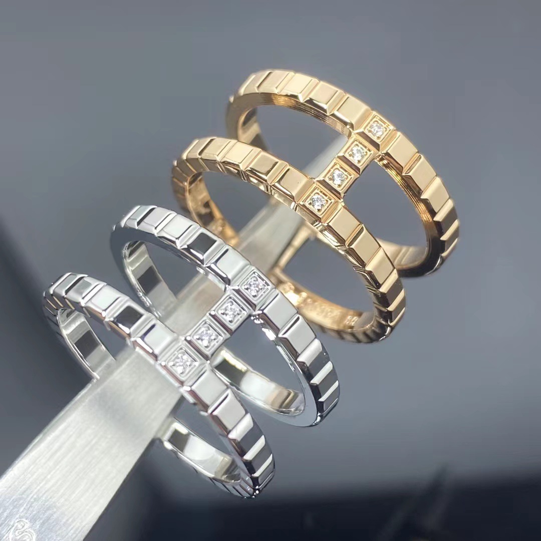 Free shipping Rose gold letters block designer ring for women men ic design dia shine cz zircon ice crystal love lovers couple rings jewelry top grade