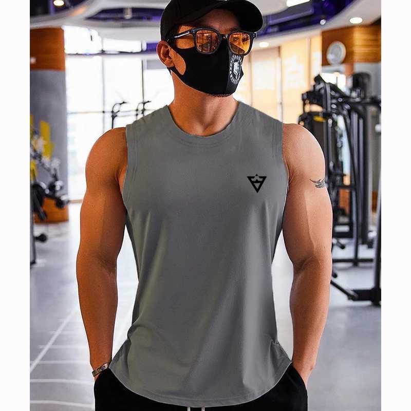 Muscle mens quick drying thin sports vest fitness training breathable sleeveless shirt outdoor running comprehensive trainingT250318