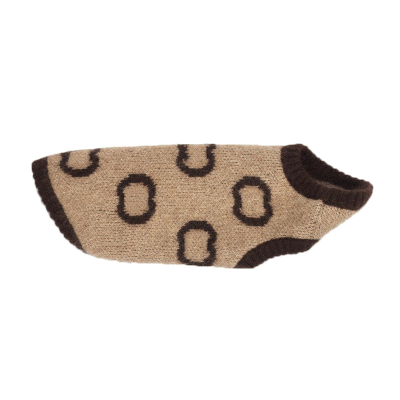 Designer Dog Clothes Brands Dog Apparel with Classic Jacquard Letter Pattern Thermal Knitwear Pullover Warm Pet Sweaters Winter Coats for Small Dogs B