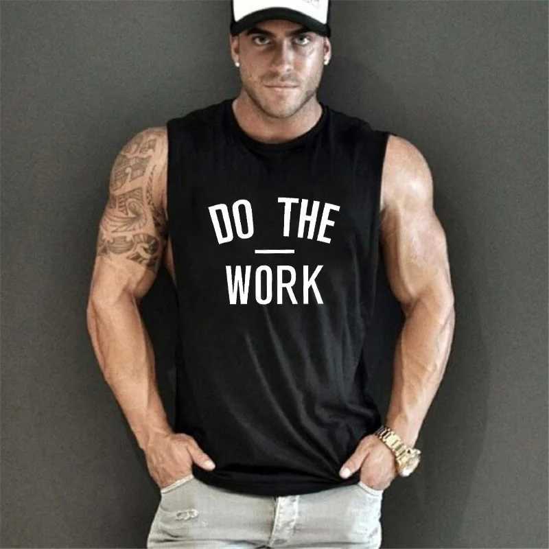 New Brand mens sleeveless shirts Do The Work Summer Cotton Men Tank Tops gyms Clothing Bodybuilding shirt Fitness topsT250318
