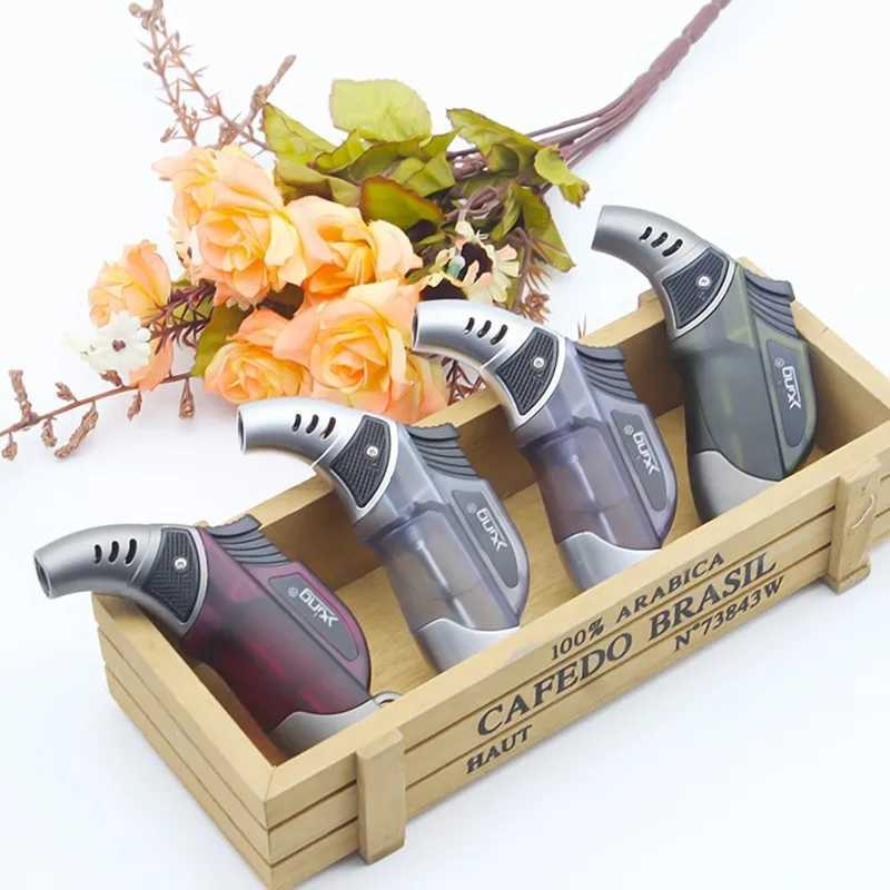 Windproof Lighter Personty High Temperature Small Welding Torch Blue Flame Spray Gun Direct Flush Cigarette LighterC250307