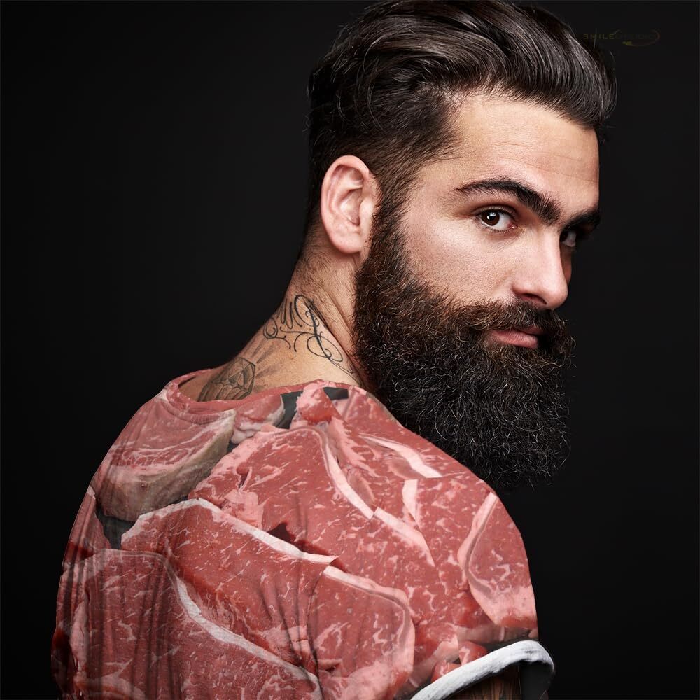 Mens T shirt Food Pattern Pure Cotton Creativity Men's T-Shirts Interesting 3D Printing Unisex T Shirt Moisture Wicking Comfort Tops tee Casual t