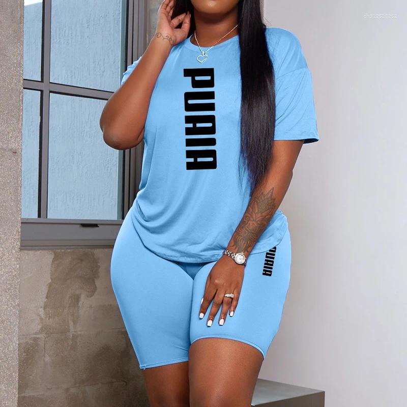 Women's Tracksuits Women Casual Sports Outfits Summer Home Outdoor Comfortable Cool Shorts Tracksuit 2pcs Set Urban Fashion Short Sleeve