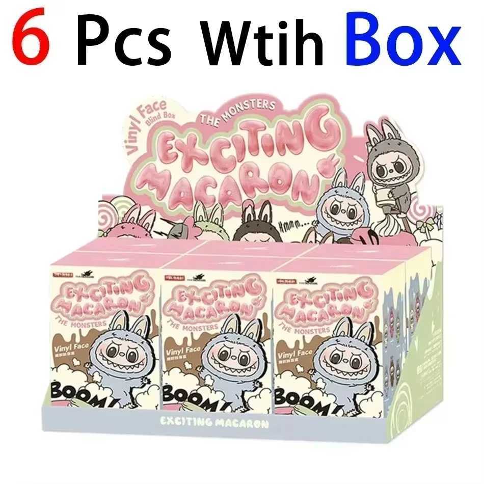 1 1 Quty Kawaii Monster Labubu Blind Box Series PVC Labubu Macaron Pendant Doll Monster Keychain Birthday Holiday GiftC250307