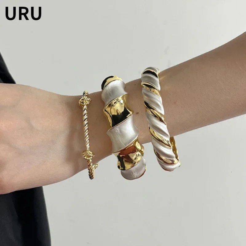 Fashion Jewelry Pretty Two Color Tone Metal Irregular Bracelets For Girl Women Party Gift Fine Accessories Drop 250303