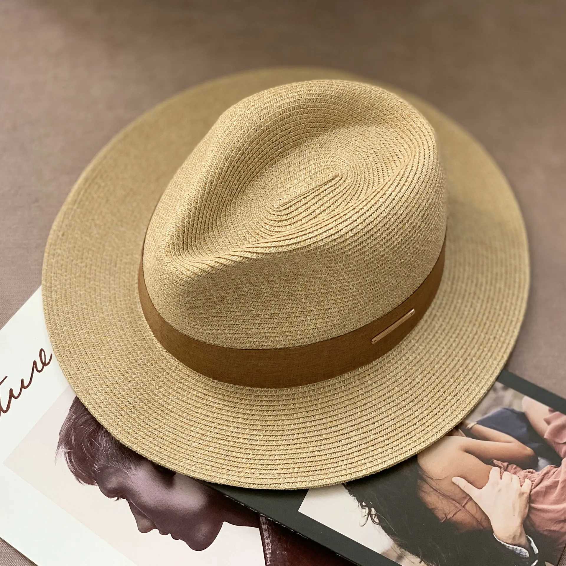 USPOP Classic Panama Straw Hat Unisex Jazz Hat Summer All-match Anti-ultraviolet Sun Hat W250307