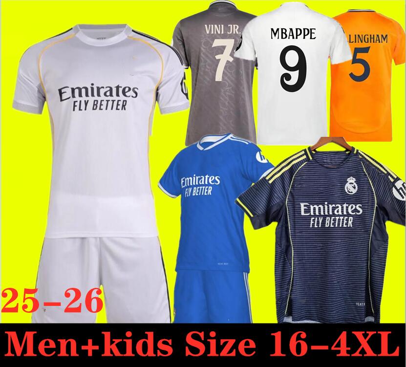 25 26 MBAPPE BELGHAM Soccer Jersey VINI JR RODRYGO VAERDE fans Player version Football Shirt Real Kids Kit Madrides MODRIC CINGA ARDA GULER COURTOIS men 16-4XL