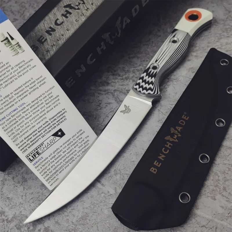 BM Knives 15500-1K Bench S45VN blade G10 Hand Fish Knife Outdoor Cam Baecue DYI Knife PortableXJ250307