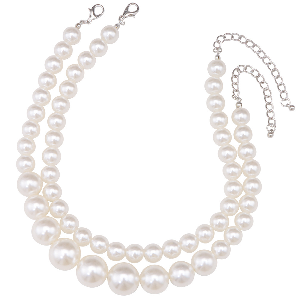 Hundreds of collarbone chain multi-layer beaded necklace female exaggerated large pearl temperament in Europe and the United States jewelry